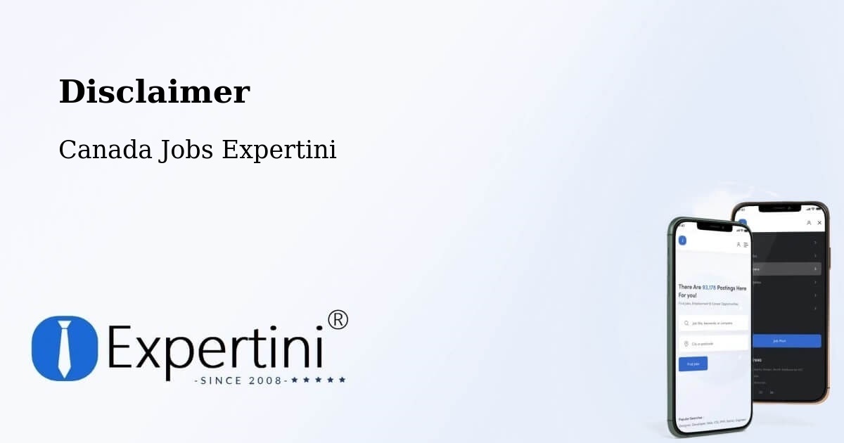 Disclaimer – Chestermere - Canada Jobs Expertini
